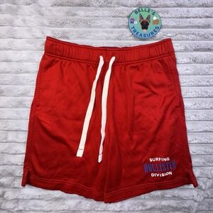 Hollister Shorts Mens‎ Medium Surfing Division Red Lifeguard Varsity Letters